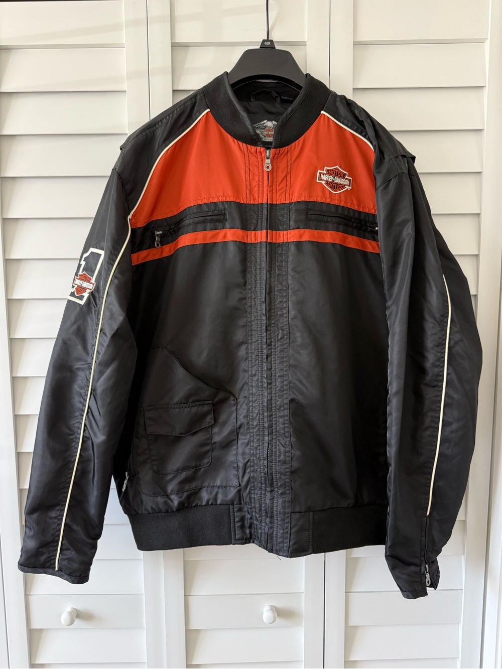 Harley-Davidson Black and Orange Men’s Bomber Jacket